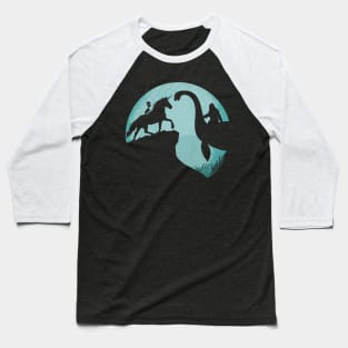 Bigfoot Riding Loch Ness Monster Unicorn Alien Baseball T-Shirt